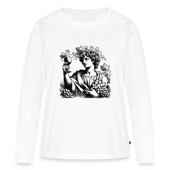 Bacchus Caravage Hommage - T-shirt manches longues Premium bio Femme - blanc - Devant - Julia (174cm)