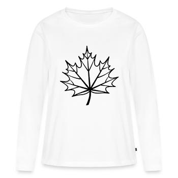 Feuille - T-shirt manches longues Premium bio Femme - blanc - Devant - Julia (174cm)