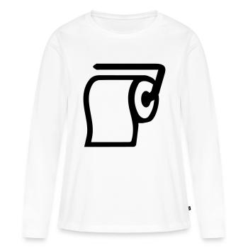 Papier hygiénique - T-shirt manches longues Premium bio Femme - blanc - Devant - Julia (174cm)