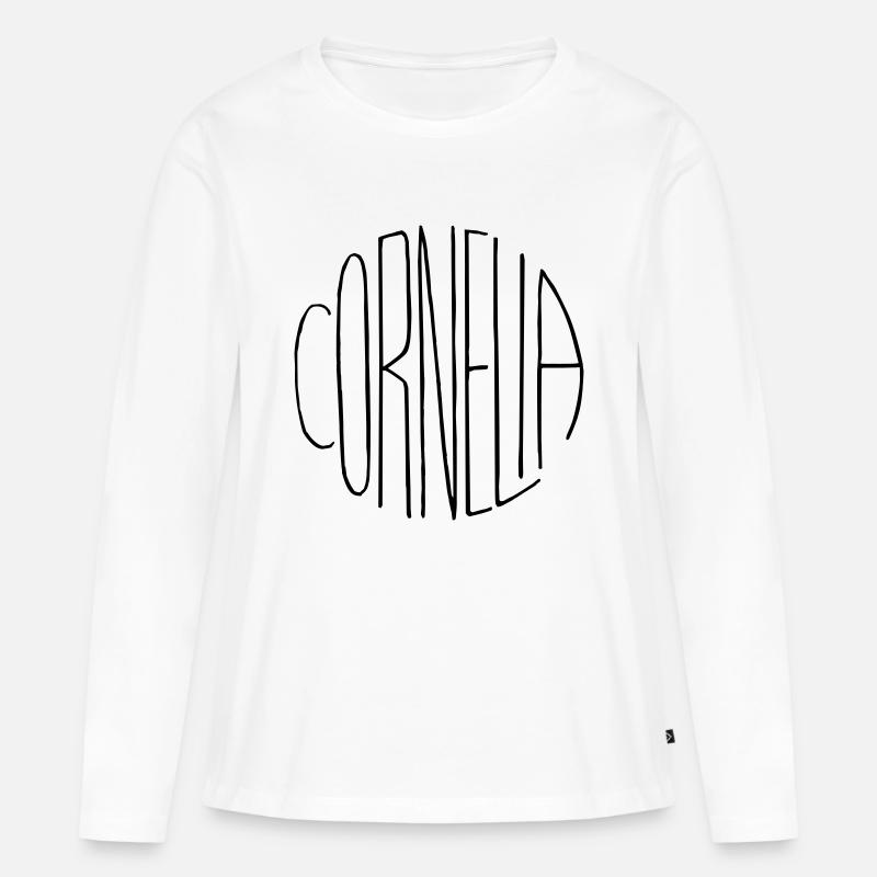 Cornelia - Frauen Premium Bio Langarmshirt - Weiß