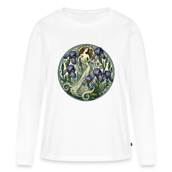 Déesse de l’Iris - T-shirt manches longues Premium bio Femme - blanc - Devant - Julia (174cm)