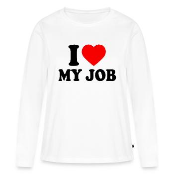 I love my job - T-shirt manches longues Premium bio Femme - blanc - Devant - Julia (174cm)