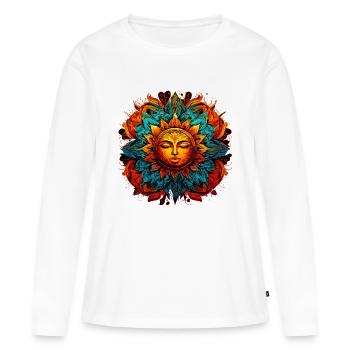 Le soleil Inca - T-shirt manches longues Premium bio Femme - blanc - Devant - Julia (174cm)