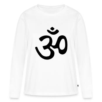 om_klein - T-shirt manches longues Premium bio Femme - blanc - Devant - Julia (174cm)