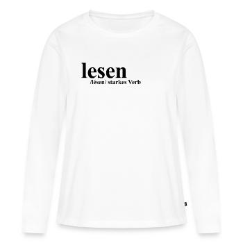 Read reading verb definition dictionary - Women's Premium Organic Long Sleeve Shirt - white - Front - Julia (174cm)