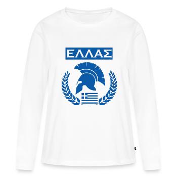 GRÈCE / HELLAS (1) - T-shirt manches longues Premium bio Femme - blanc - Devant - Julia (174cm)