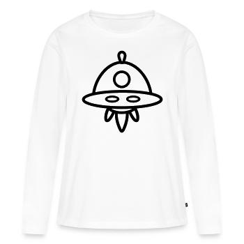 soucoupe volante - T-shirt manches longues Premium bio Femme - blanc - Devant - Julia (174cm)