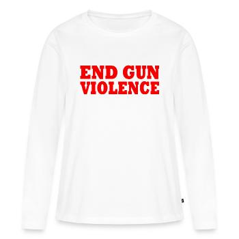 End gun violence - T-shirt manches longues Premium bio Femme - blanc - Devant - Julia (174cm)