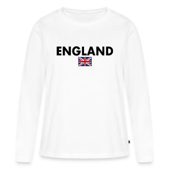 angleterre - T-shirt manches longues Premium bio Femme - blanc - Devant - Julia (174cm)