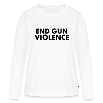 END GUN VIOLENCE - T-shirt manches longues Premium bio Femme - blanc - Devant - Julia (174cm)