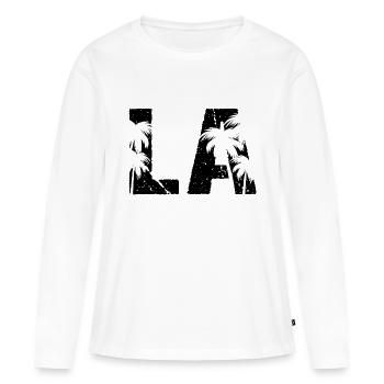 Palmiers de Los Angeles LA - T-shirt manches longues Premium bio Femme - blanc - Devant - Julia (174cm)