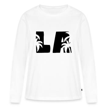 LA Palms Los Angeles - T-shirt manches longues Premium bio Femme - blanc - Devant - Julia (174cm)