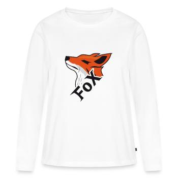 FoX Black & White Edition - T-shirt manches longues Premium bio Femme - blanc - Devant - Julia (174cm)