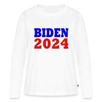 Joe biden 2024 - T-shirt manches longues Premium bio Femme - blanc - Devant - Julia (174cm)