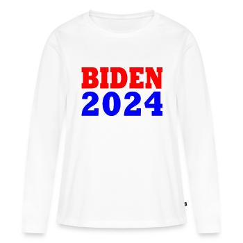 Joe Biden 2024 - T-shirt manches longues Premium bio Femme - blanc - Devant - Julia (174cm)