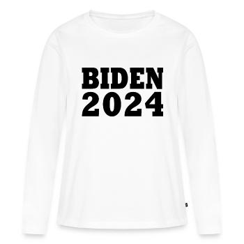 Joe biden 2024 - T-shirt manches longues Premium bio Femme - blanc - Devant - Julia (174cm)