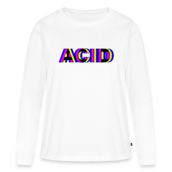 techno house acide - T-shirt manches longues Premium bio Femme - blanc - Devant - Julia (174cm)