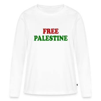 Free palestine - Frauen Premium Bio Langarmshirt - Weiß - Vorne - Julia (174cm)