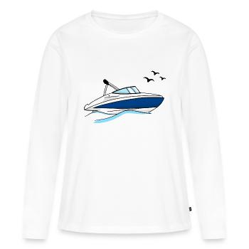 Motorboot - Frauen Premium Bio Langarmshirt - Weiß - Vorne - Julia (174cm)