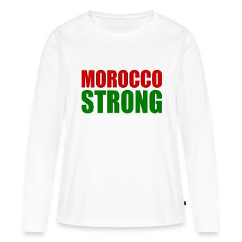 Morocco strong - T-shirt manches longues Premium bio Femme - blanc - Devant - Julia (174cm)