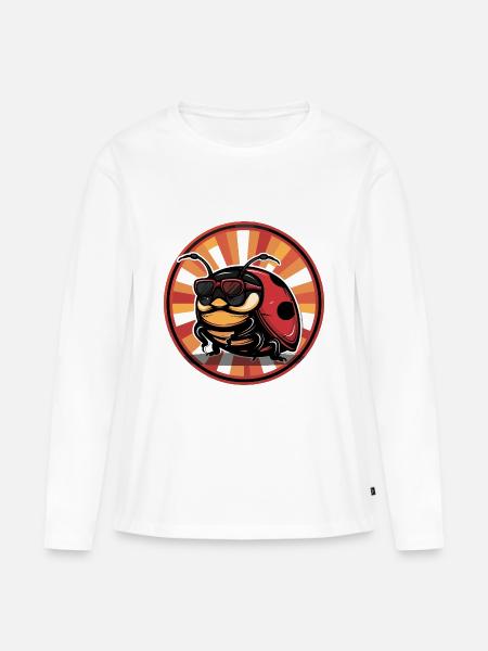 Marienkäfer Comic - Frauen Premium Bio Langarmshirt - Weiß