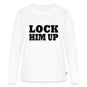 Lock him up - T-shirt manches longues Premium bio Femme - blanc - Devant - Julia (174cm)