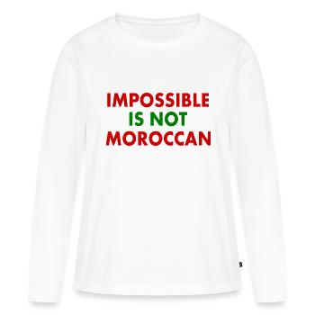 Marokko - impossible is not moroccan - Frauen Premium Bio Langarmshirt - Weiß - Vorne - Julia (174cm)