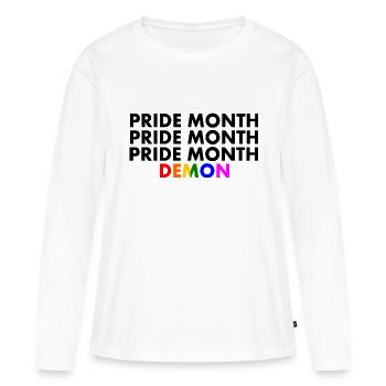 pride month demon - T-shirt manches longues Premium bio Femme - blanc - Devant - Julia (174cm)