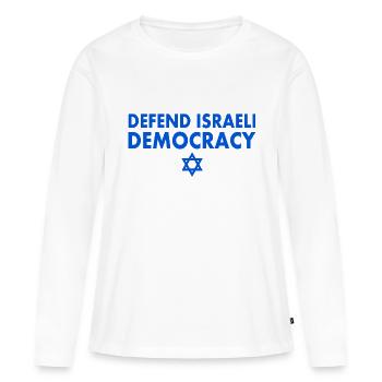 Defend israeli democracy - Women's Premium Organic Long Sleeve Shirt - white - Front - Julia (174cm)