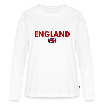 angleterre - T-shirt manches longues Premium bio Femme - blanc - Devant - Julia (174cm)
