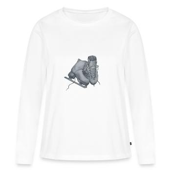 Patins de patinage artistique - T-shirt manches longues Premium bio Femme - blanc - Devant - Julia (174cm)