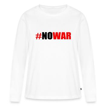 No war - T-shirt manches longues Premium bio Femme - blanc - Devant - Julia (174cm)