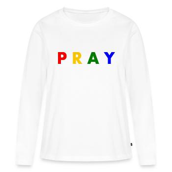 Pray - Women's Premium Organic Long Sleeve Shirt - white - Front - Julia (174cm)