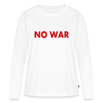 No war - T-shirt manches longues Premium bio Femme - blanc - Devant - Julia (174cm)