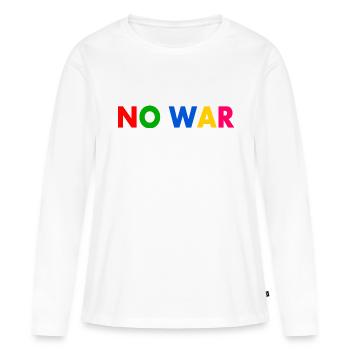 No war - T-shirt manches longues Premium bio Femme - blanc - Devant - Julia (174cm)
