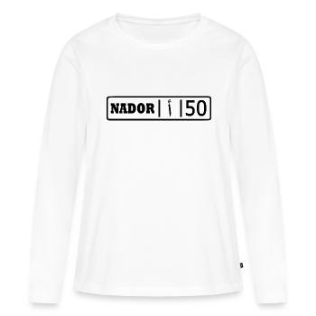 Plaque d’immatriculation Nador ا 50 - T-shirt manches longues Premium bio Femme - blanc - Devant - Julia (174cm)