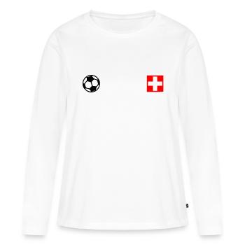 Suisse - T-shirt manches longues Premium bio Femme - blanc - Devant - Julia (174cm)