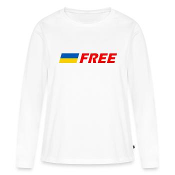 Ukraine - Frauen Premium Bio Langarmshirt - Weiß - Vorne - Julia (174cm)