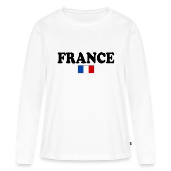 LA FRANCE DRAPEAU FRANÇAIS - T-shirt manches longues Premium bio Femme - blanc - Devant - Julia (174cm)