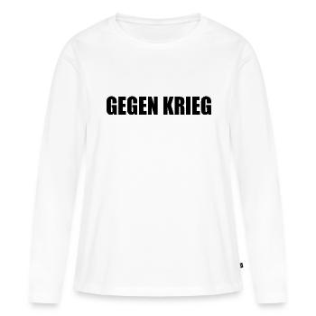 Gegen krieg - Frauen Premium Bio Langarmshirt - Weiß - Vorne - Julia (174cm)