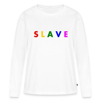 Slave - Frauen Premium Bio Langarmshirt - Weiß - Vorne - Julia (174cm)