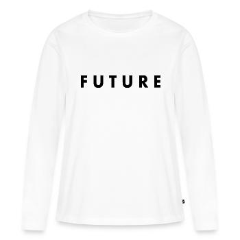 Future - T-shirt manches longues Premium bio Femme - blanc - Devant - Julia (174cm)