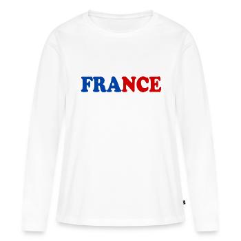 Frankreich - Frauen Premium Bio Langarmshirt - Weiß - Vorne - Julia (174cm)