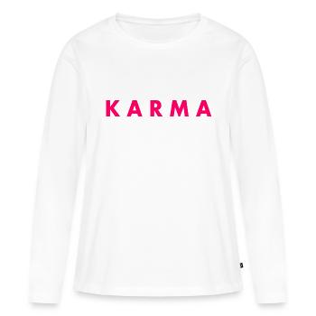 Karma - T-shirt manches longues Premium bio Femme - blanc - Devant - Julia (174cm)