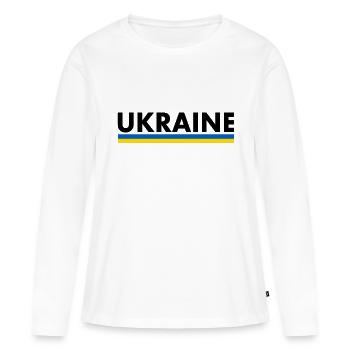 Ukraine - T-shirt manches longues Premium bio Femme - blanc - Devant - Julia (174cm)