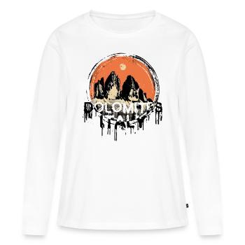 Dolomites Dolomites Tre Cime Lavaredo Trois Pics - T-shirt manches longues Premium bio Femme - blanc - Devant - Julia (174cm)