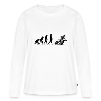 Evolution Supermoto - Supermotard - Frauen Premium Bio Langarmshirt - Weiß - Vorne - Julia (174cm)