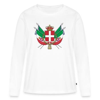 Armoiries du Royaume d'Italie - T-shirt manches longues Premium bio Femme - blanc - Devant - Julia (174cm)