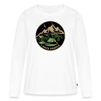 I hate people - Frauen Premium Bio Langarmshirt - Weiß - Vorne - Julia (174cm)