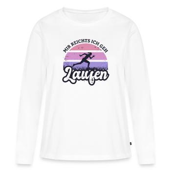 Mir reichts ich geh laufen Frauen Laufen - Frauen Premium Bio Langarmshirt - Weiß - Vorne - Julia (174cm)